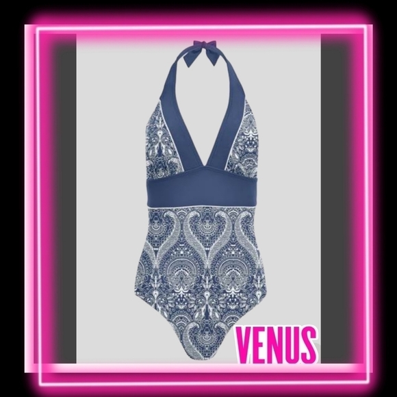 New Venus Bohemian One Piece Swimsuit size 22  Slimming Padded Halter Plus Size - Picture 1 of 9